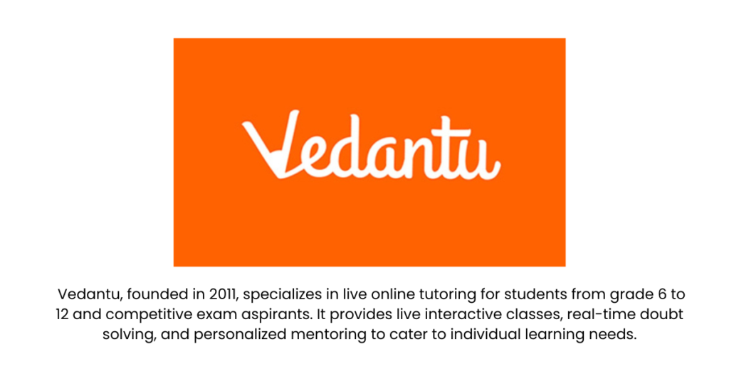 vedantu- Top 10 Edutech Startups in India